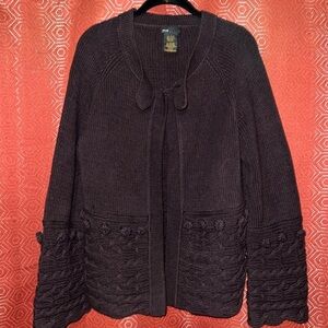 Grace Elements Brown Knit Cardigan Large